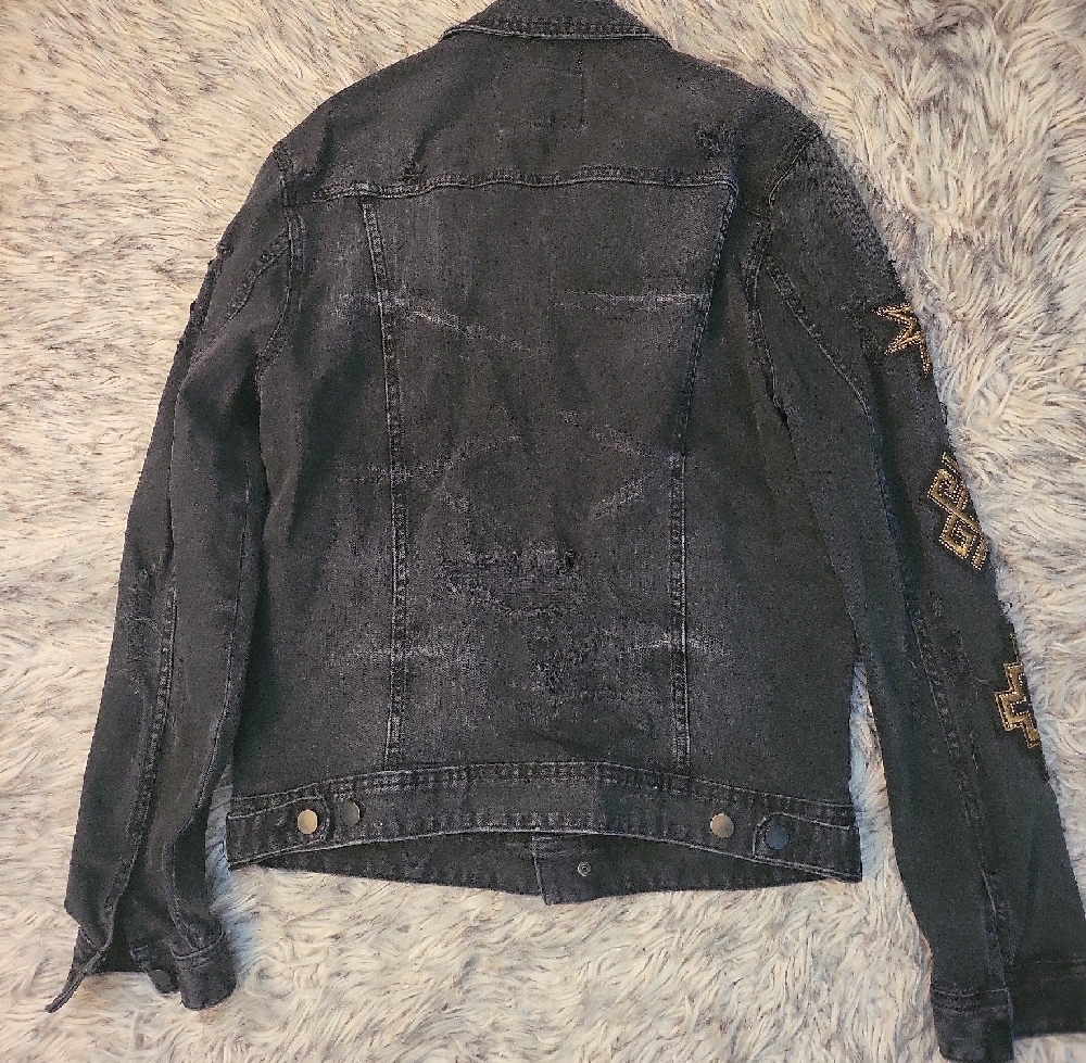 Guess Charcoal Jacket with Gold Accents - Picture 6 of 6